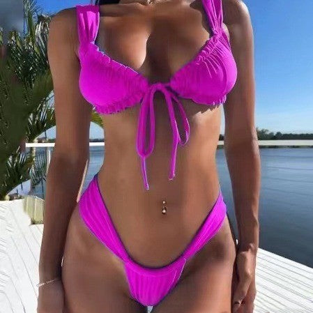 Lace-up Bikini Set