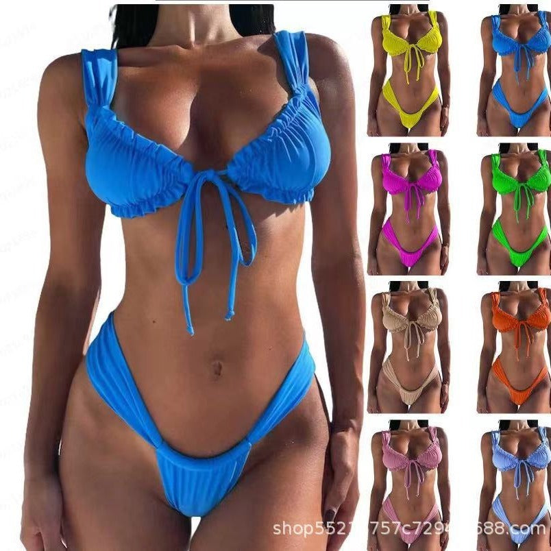 Lace-up Bikini Set