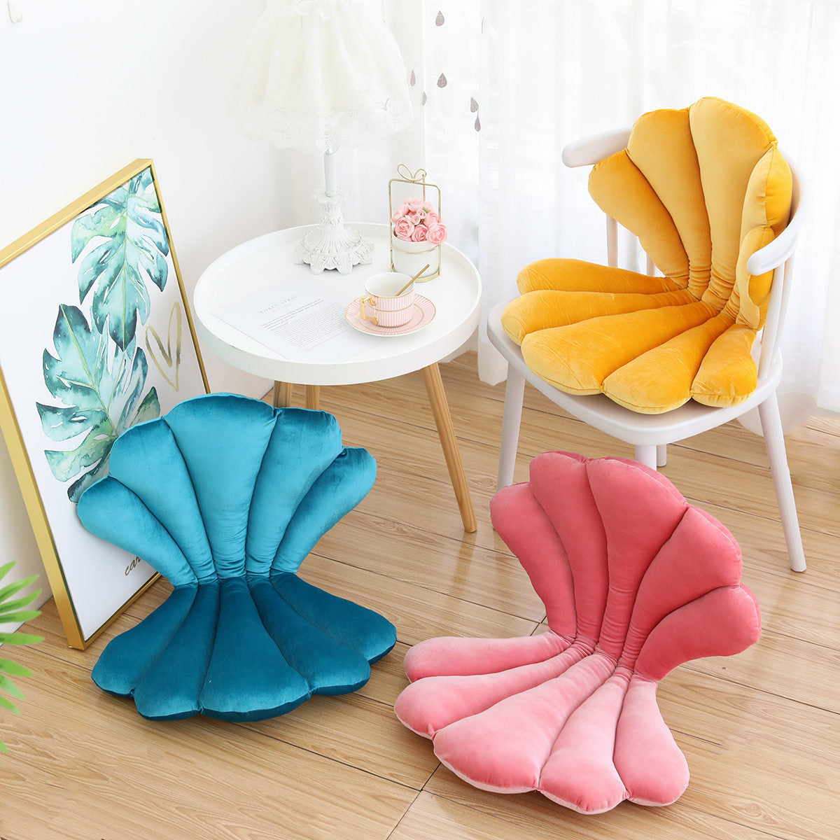 Seashell Velvet Chair Cushion