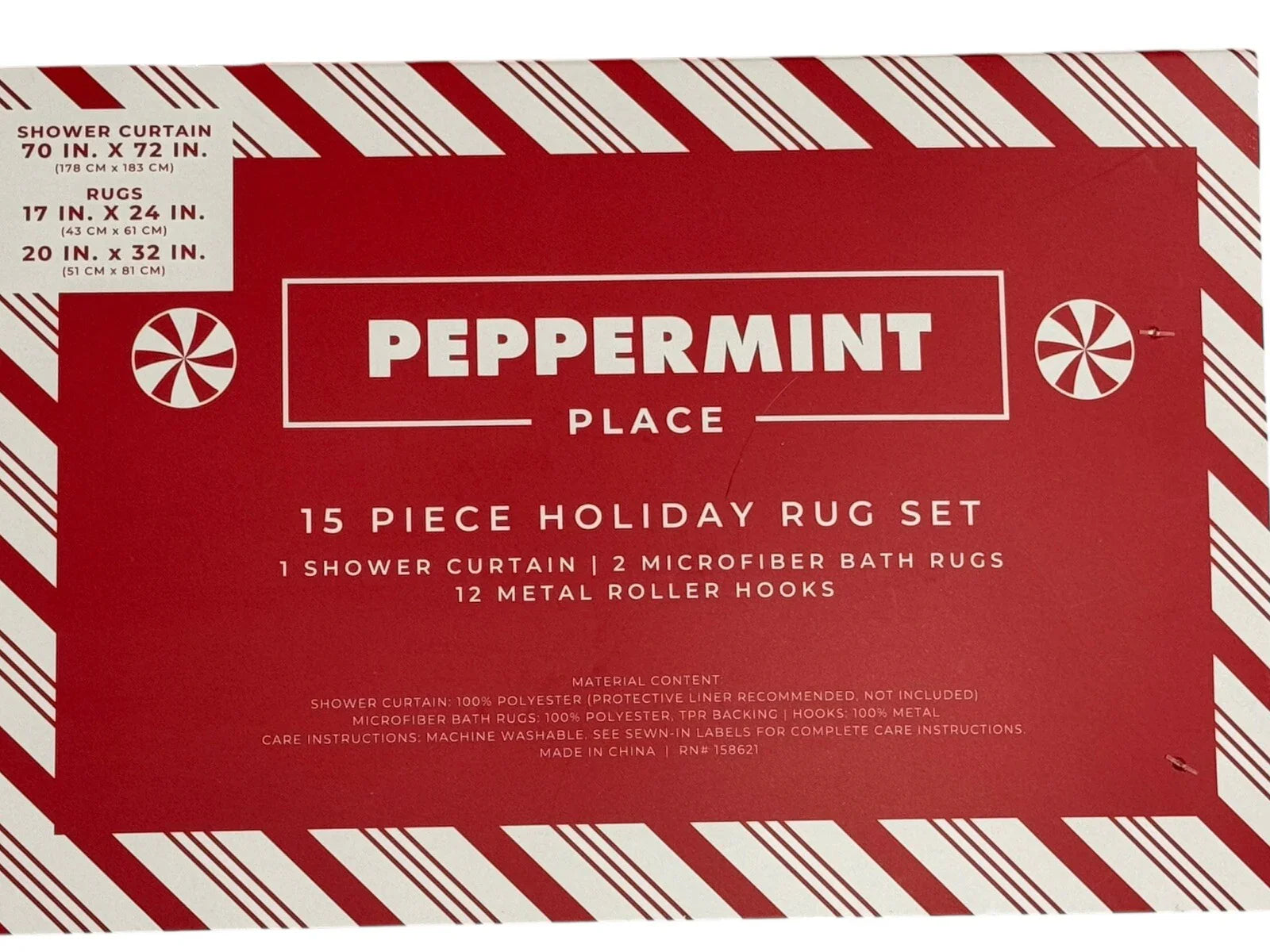 17 pc Christmas Shower Curtain Set, Rug/ Hangers/ Bath Mat/Shower Curtain/ Towel - Trendiez U ♥