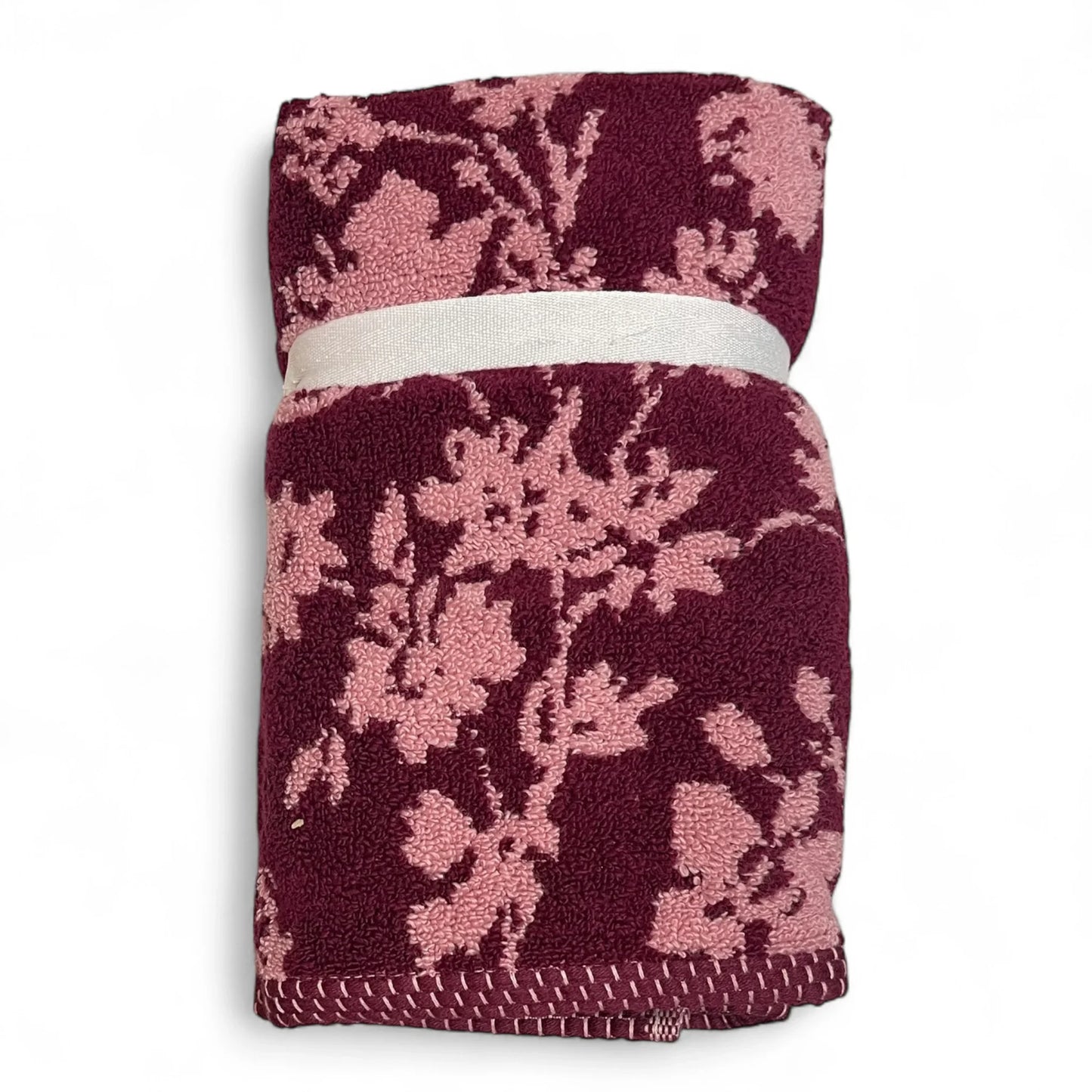 Laura Ashley Cottagecore Farmhouse 6-Piece Floral Towel Set – Burgundy & Pink