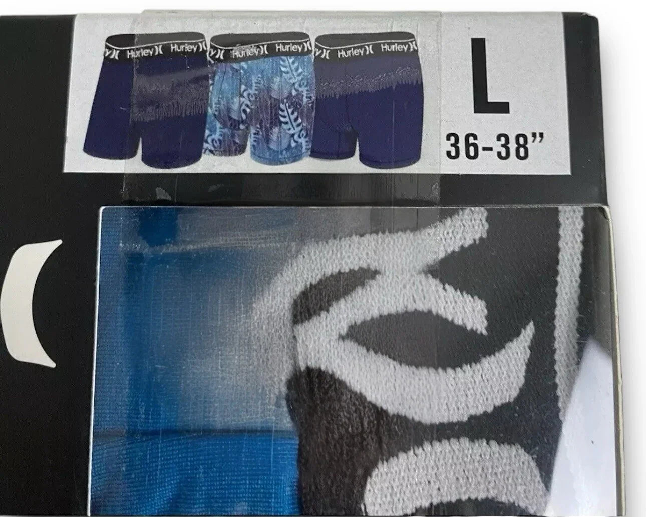 3 Pack Hurley Boxer Briefs Size L 36"-38" Men's Regrind 4 way Stretch Blue - Trendiez U ♥