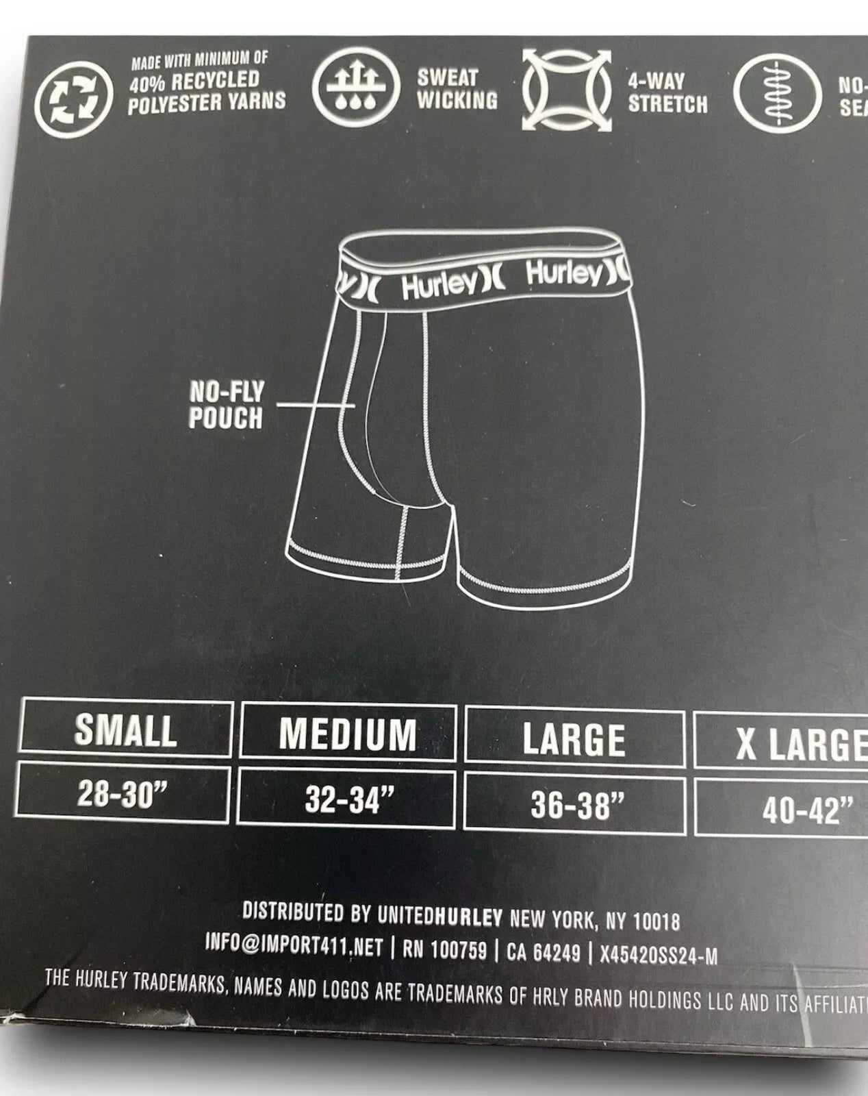 3 Pack Hurley Boxer Briefs Size L 36"-38" Men's Regrind 4 way Stretch Blue - Trendiez U ♥