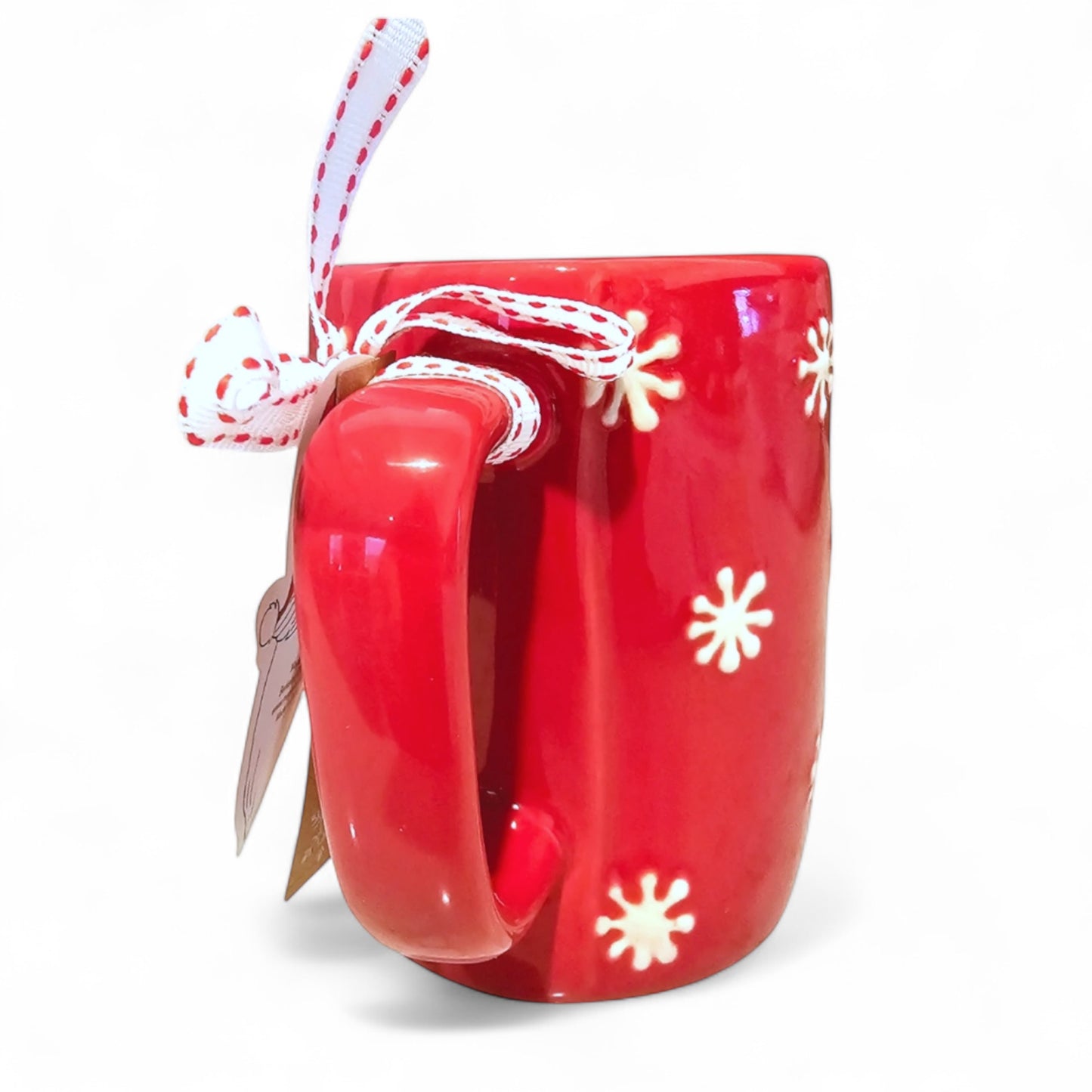 Rae Dunn ’Tis The Season Mug – Red Christmas Coffee Cup with Snowflakes