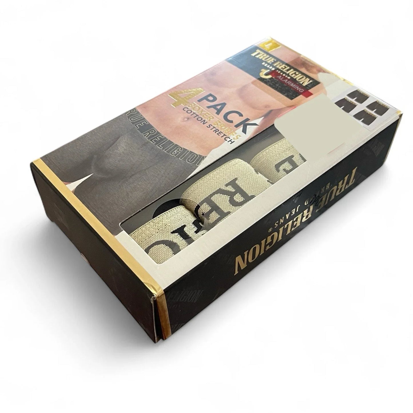 4 Pack True Religion Cotton Stretch Boxer Briefs Size L Back Comfort Waistband - Trendiez U ♥