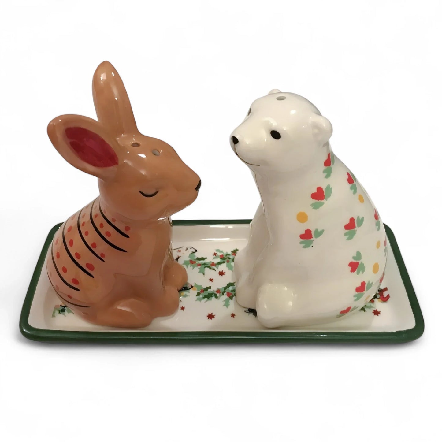 Cath Kidston Easter Salt & Pepper Shakers – Ceramic Bear & Rabbit Boxed Set