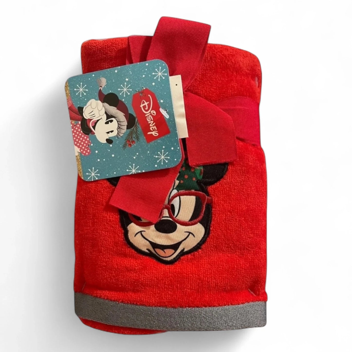 Disney Minnie Mouse Christmas Hand Towels – 2 Pc Embroidered Holiday Décor