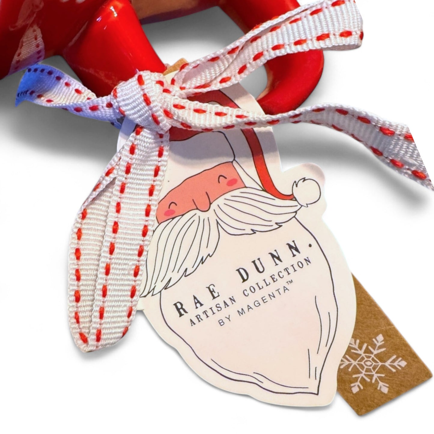 Rae Dunn ’Tis The Season Mug – Red Christmas Coffee Cup with Snowflakes