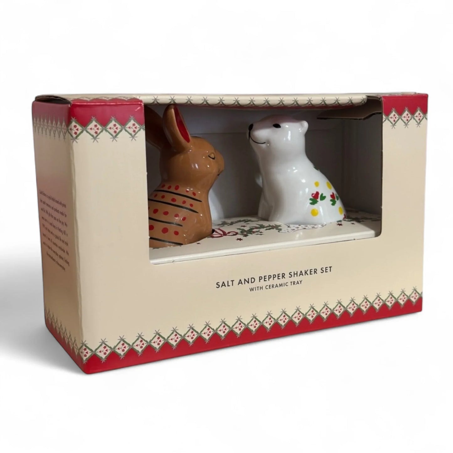 Cath Kidston Easter Salt & Pepper Shakers – Ceramic Bear & Rabbit Boxed Set