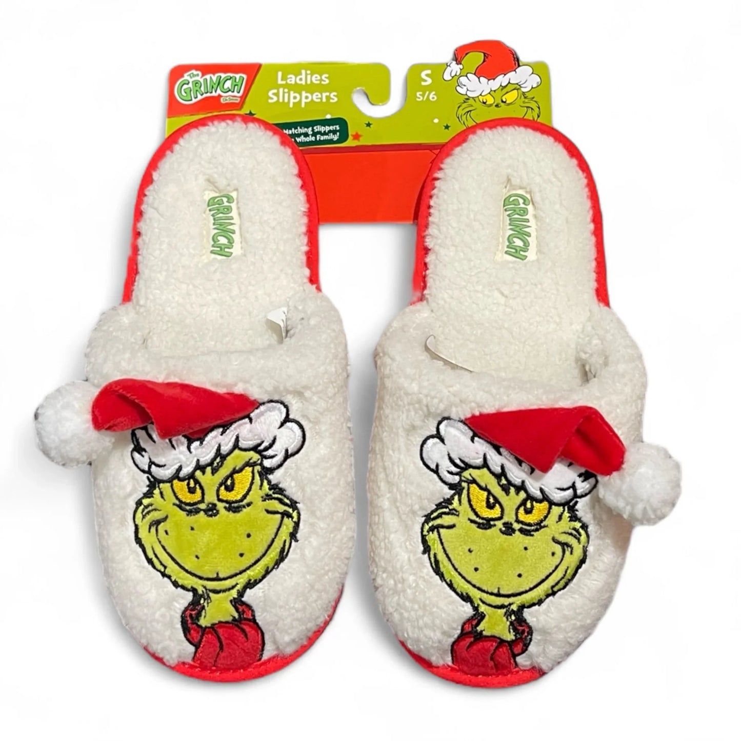 Dr. Seuss The Grinch Women’s Christmas Slippers – Fuzzy Holiday House Shoes