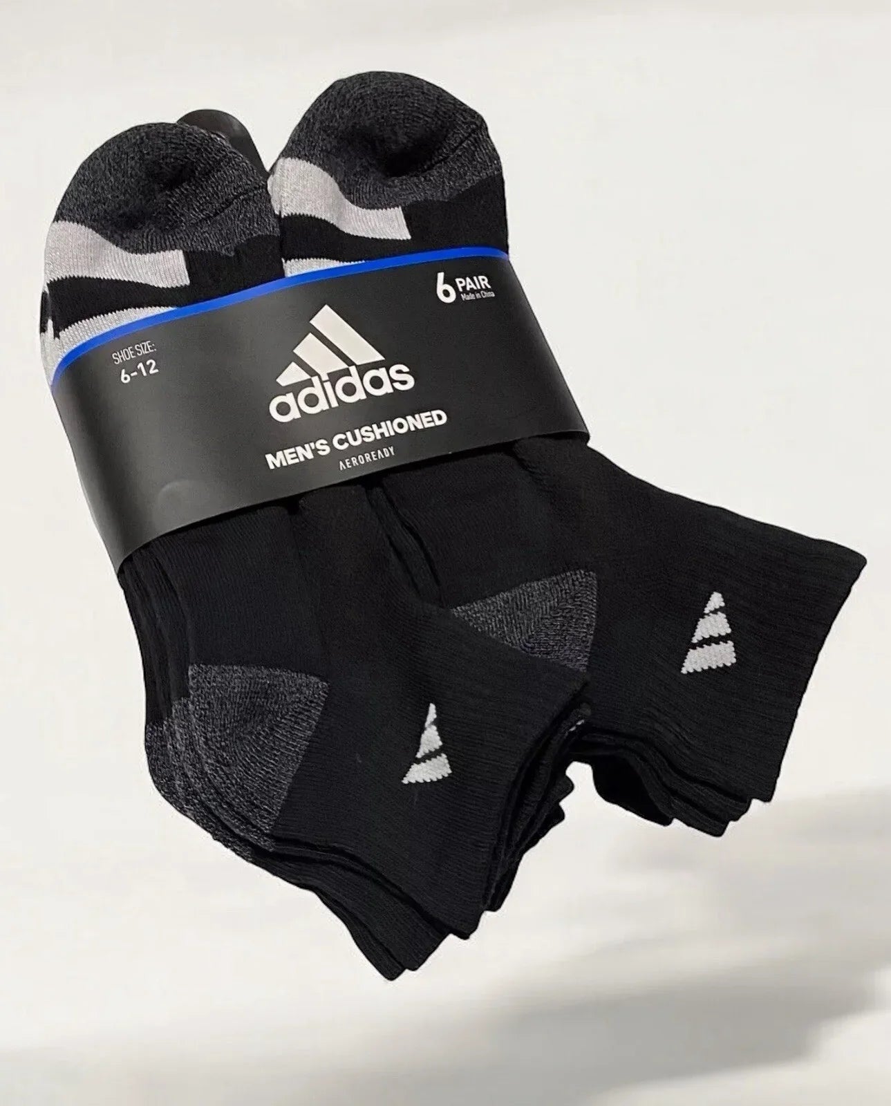 Adidas Men’s Performance Aeroready Socks – 6-Pack Quarter Cut, Size 6-12 - Trendiez U ♥