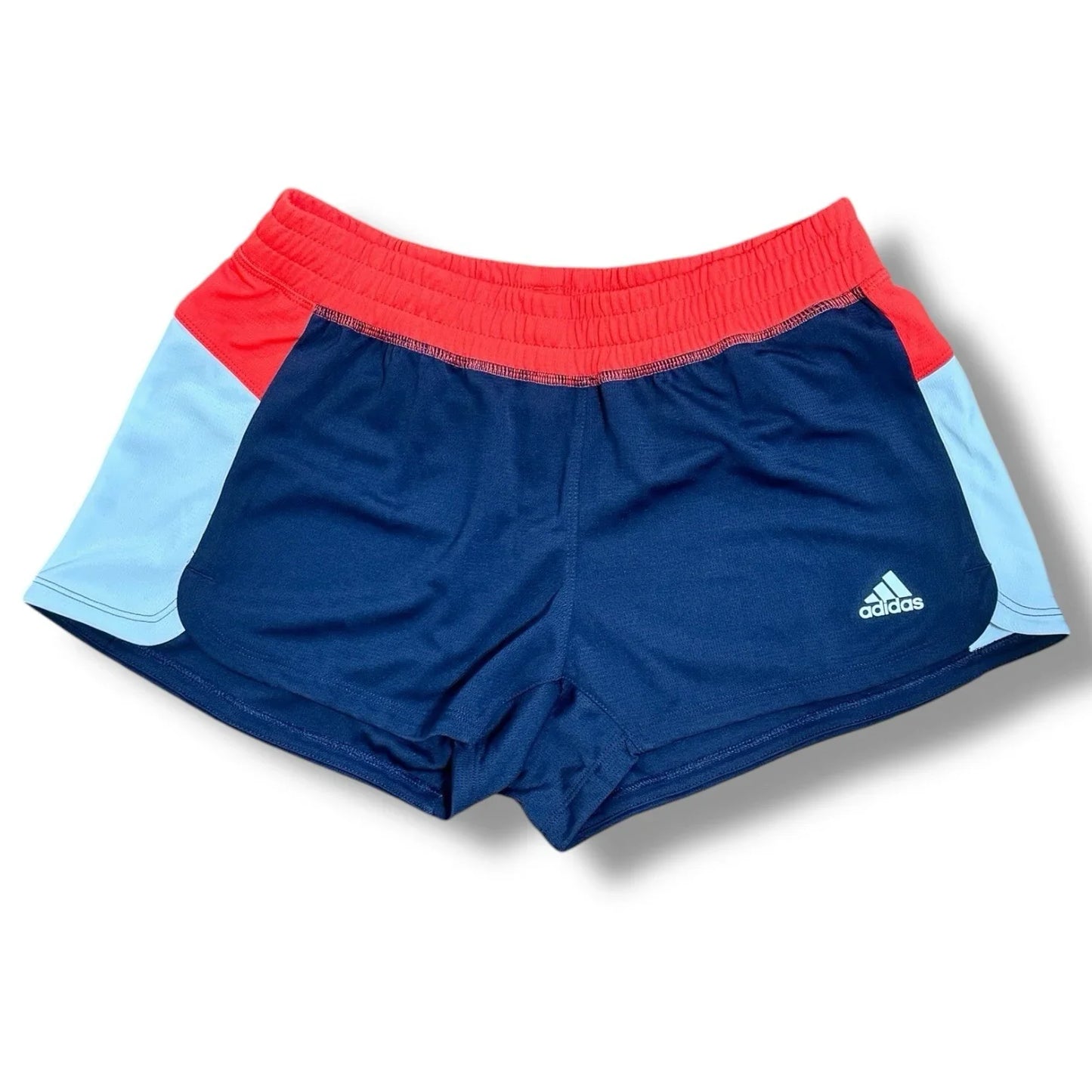 Adidas Women Pacer All Gym Seasonal Rib High-Rise Tonal Color block Shorts Small - Trendiez U ♥