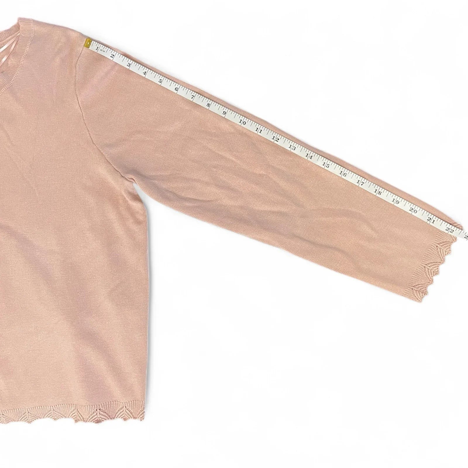 Adrianna Papell Crocheted Embellished Cardigan Size XL Pink Viscose - Trendiez U ♥