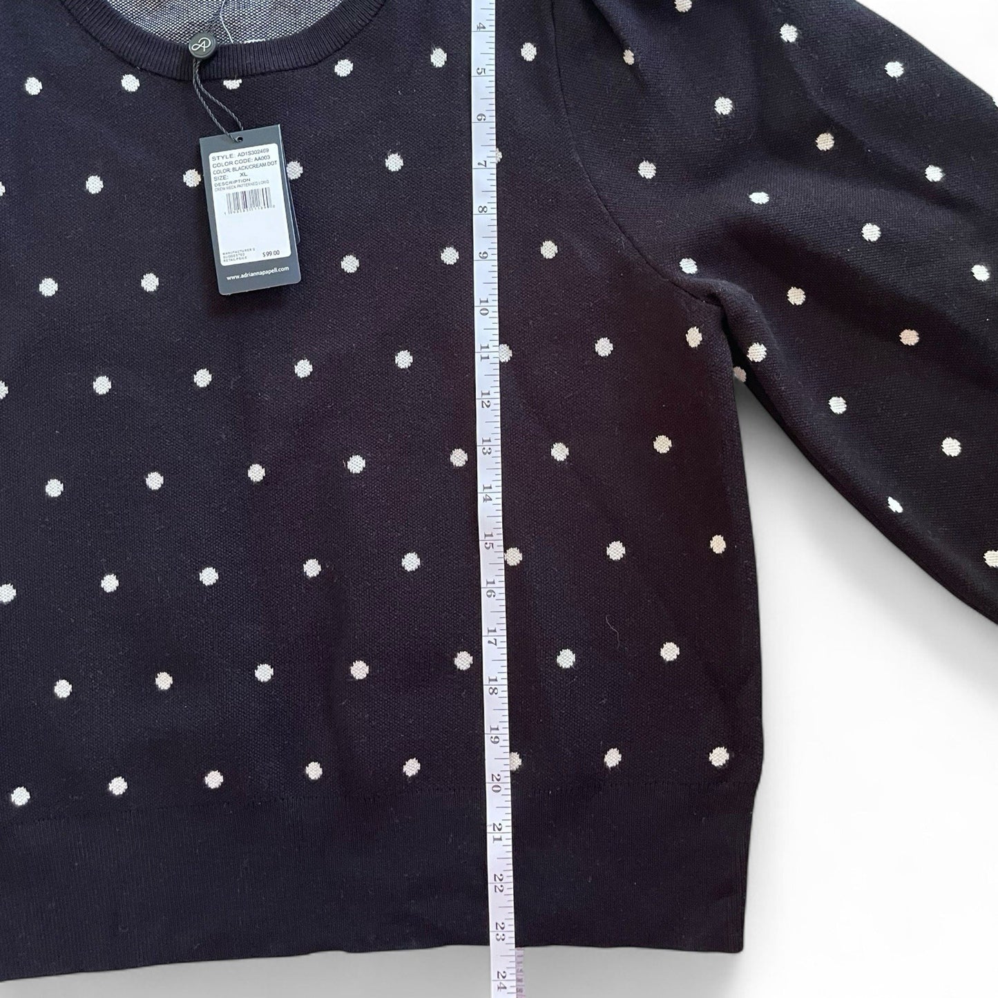 Adrianna Papell Polka Dot Sweater size XL Viscose Blend Soft Elegant - Trendiez U ♥