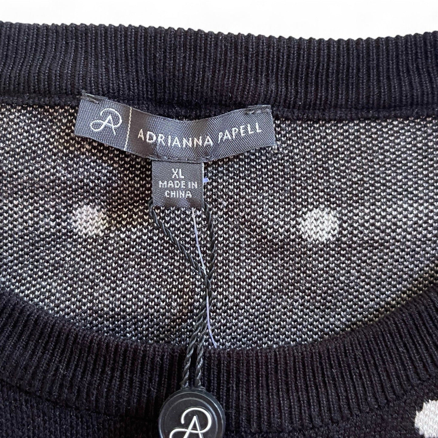 Adrianna Papell Polka Dot Sweater size XL Viscose Blend Soft Elegant - Trendiez U ♥