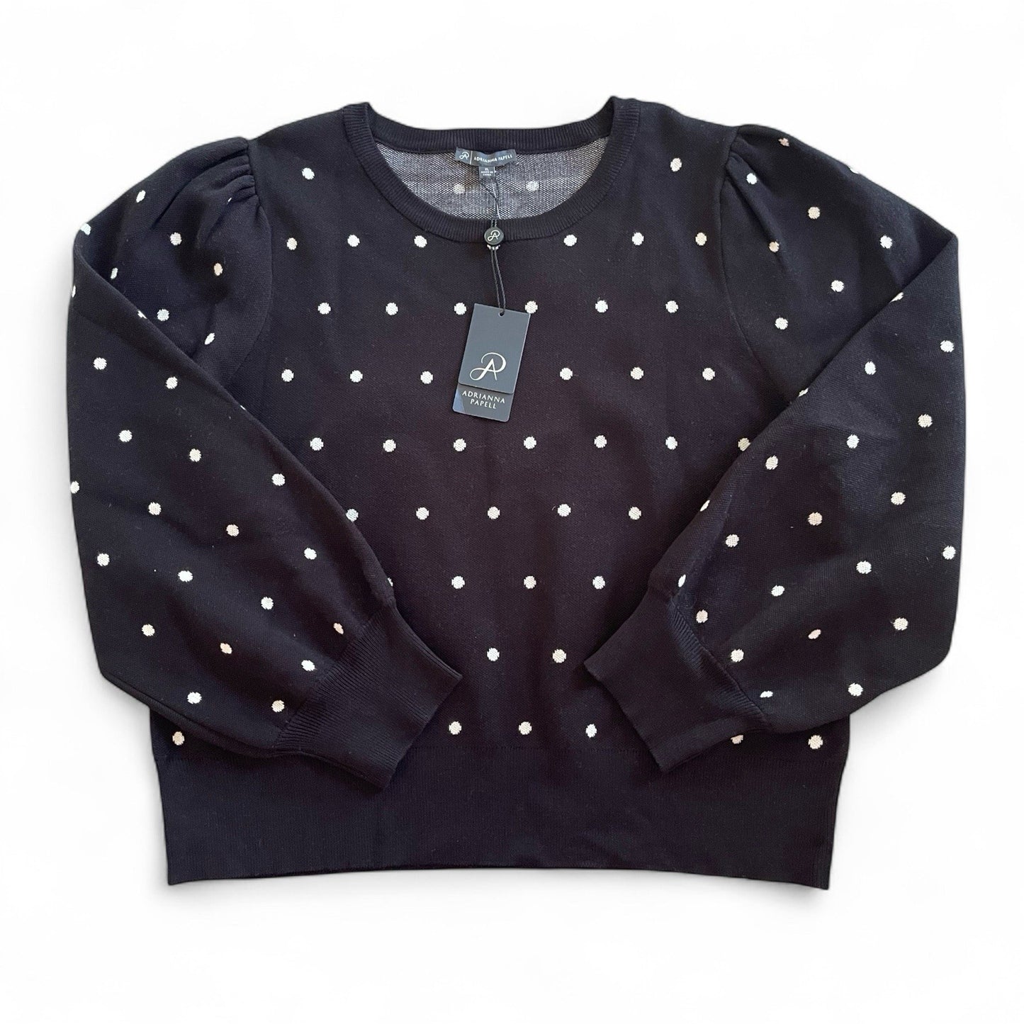 Adrianna Papell Polka Dot Sweater size XL Viscose Blend Soft Elegant - Trendiez U ♥