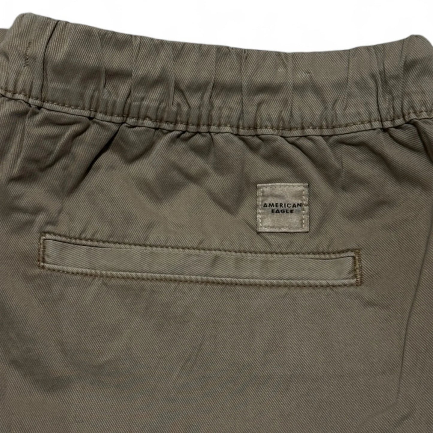 American Eagle Flex Lived In Trekker Shorts Khaki Beige Pull On Men’s Large - Trendiez U ♥