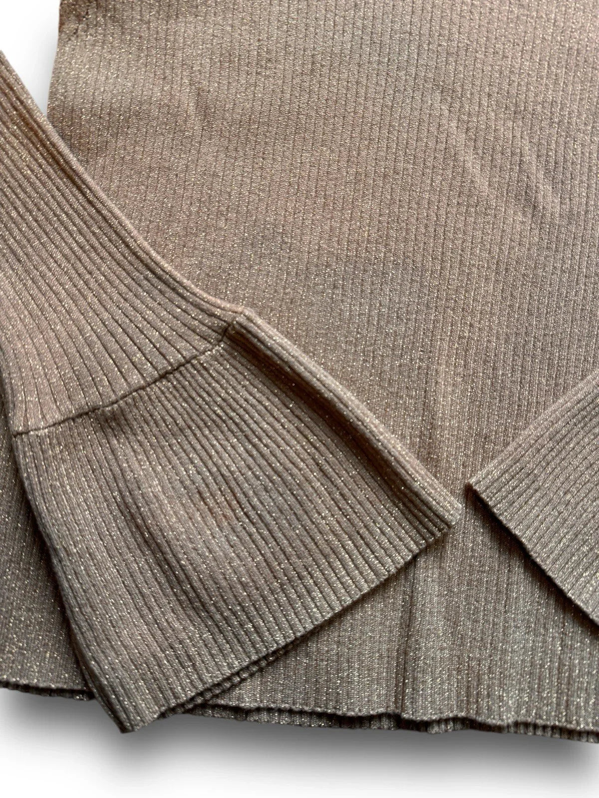 Ann Taylor LOFT Ribbed Sweetheart Neck Flare Cuff Caramel Comfy Sweater Sz Large - Trendiez U ♥