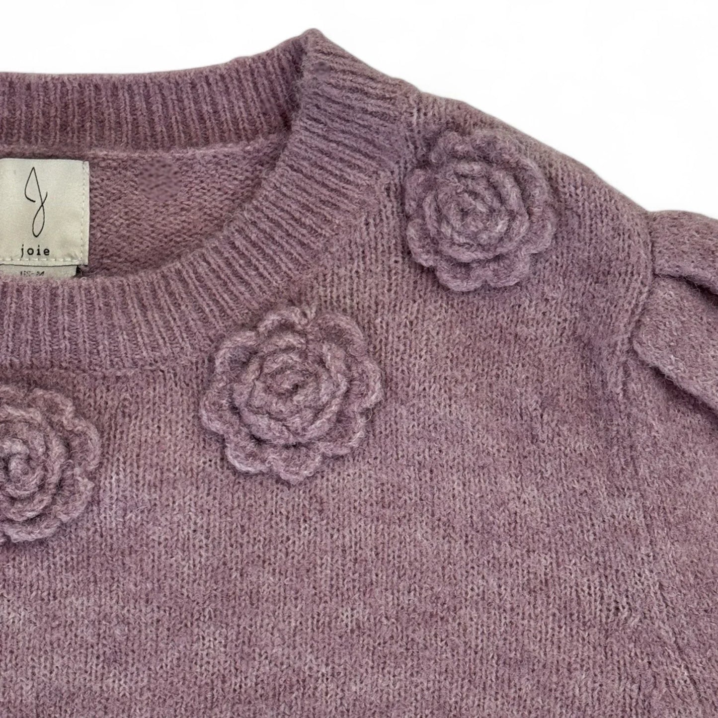 Anthropologie Joie Women’s Sweater – Purple Floral Appliqué, Medium - Trendiez U ♥
