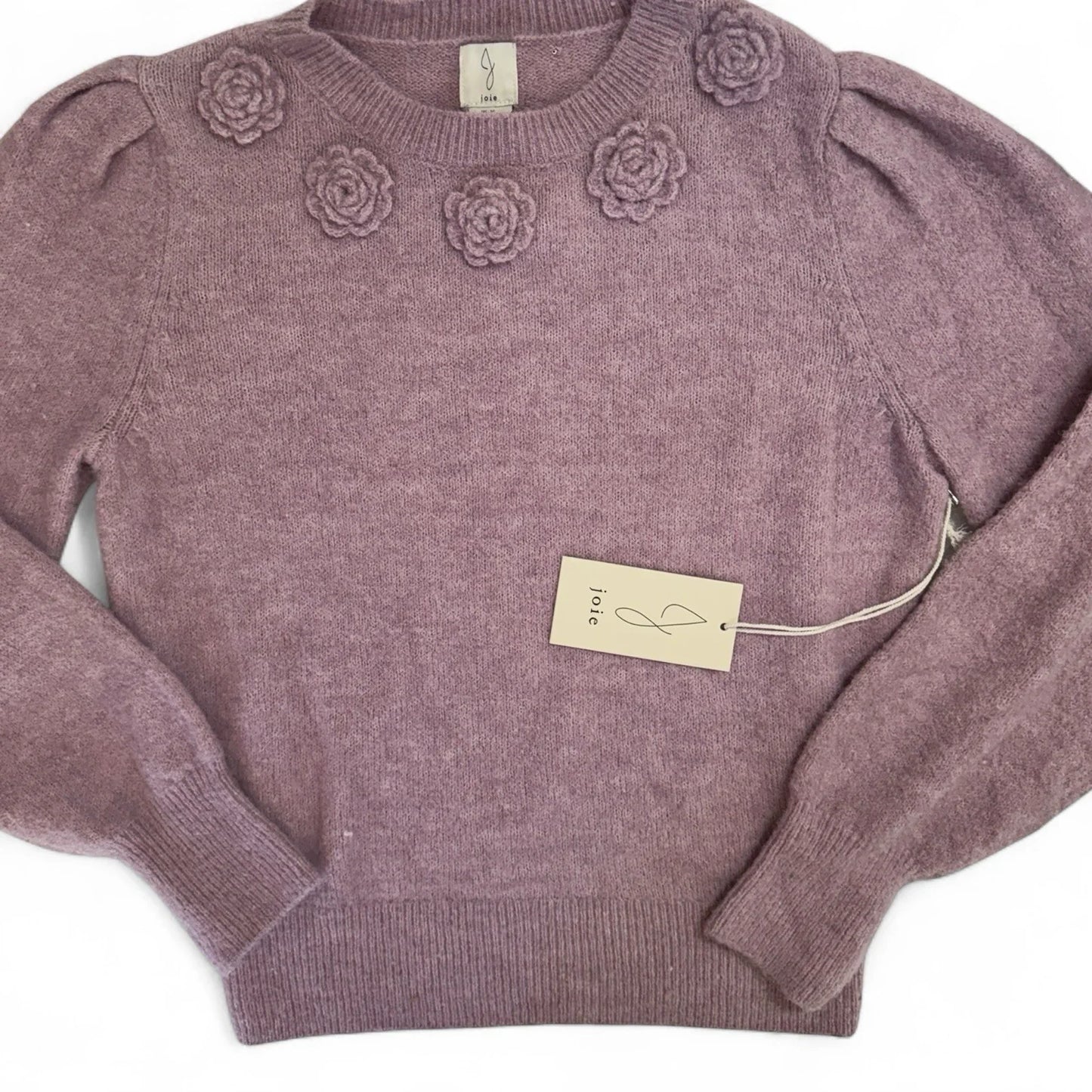 Anthropologie Joie Women’s Sweater – Purple Floral Appliqué, Medium - Trendiez U ♥