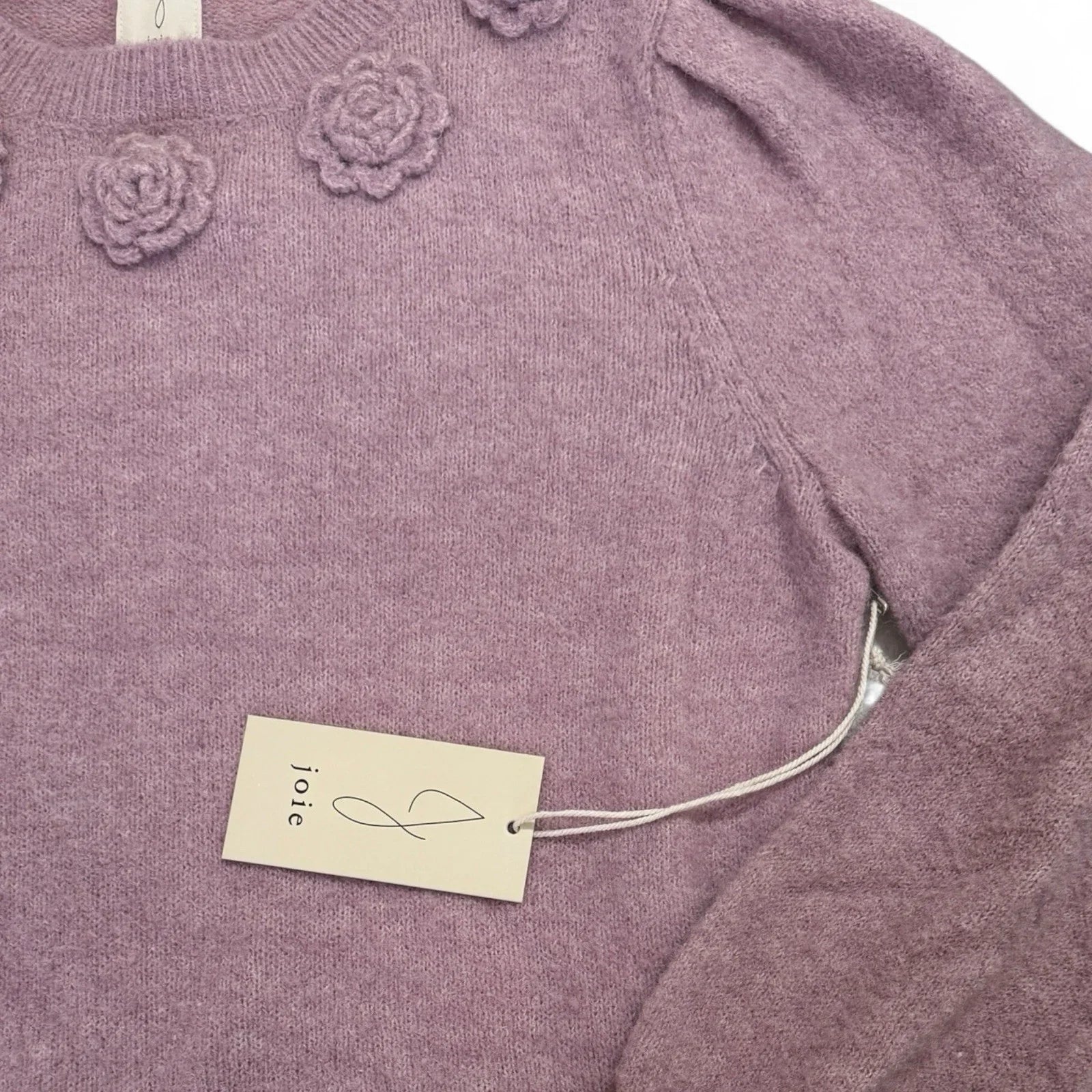 Anthropologie Joie Women’s Sweater – Purple Floral Appliqué, Medium - Trendiez U ♥