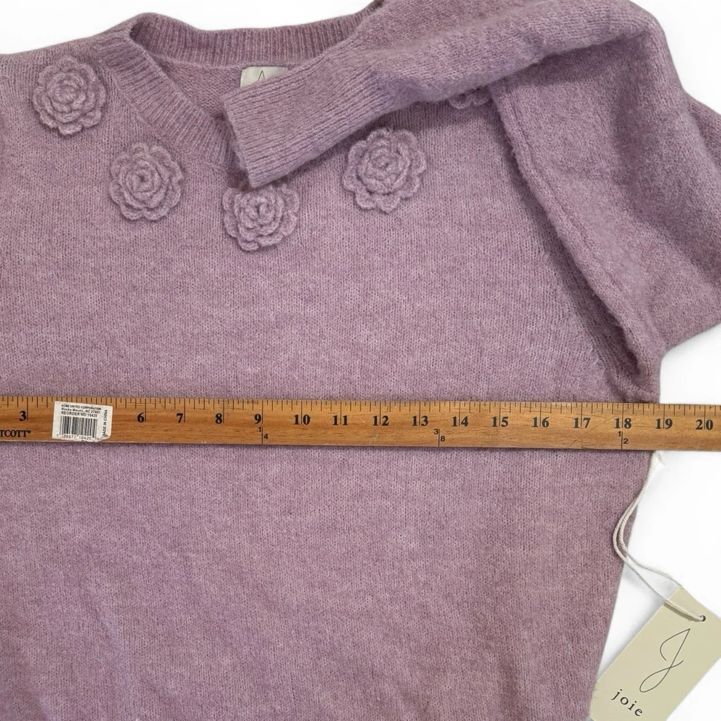 Anthropologie Joie Women’s Sweater – Purple Floral Appliqué, Medium - Trendiez U ♥