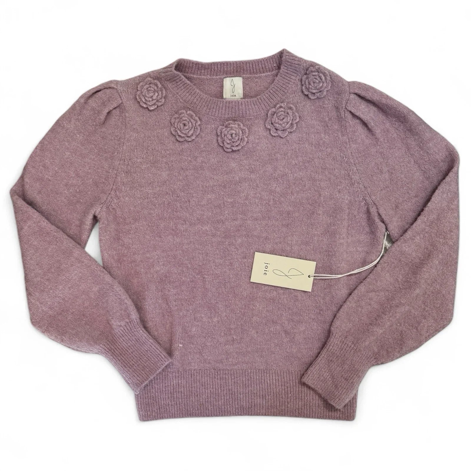 Anthropologie Joie Women’s Sweater – Purple Floral Appliqué, Medium - Trendiez U ♥