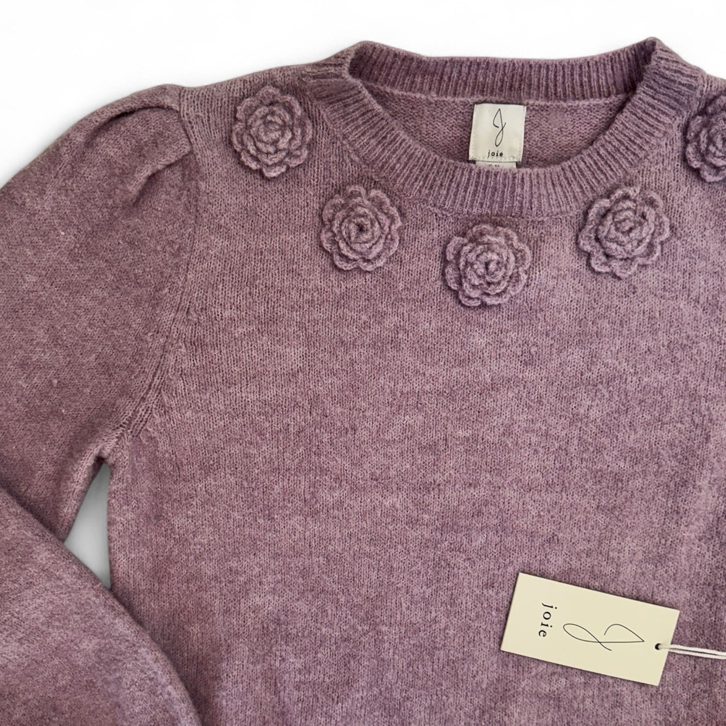 Anthropologie Joie Women’s Sweater – Purple Floral Appliqué, Medium - Trendiez U ♥