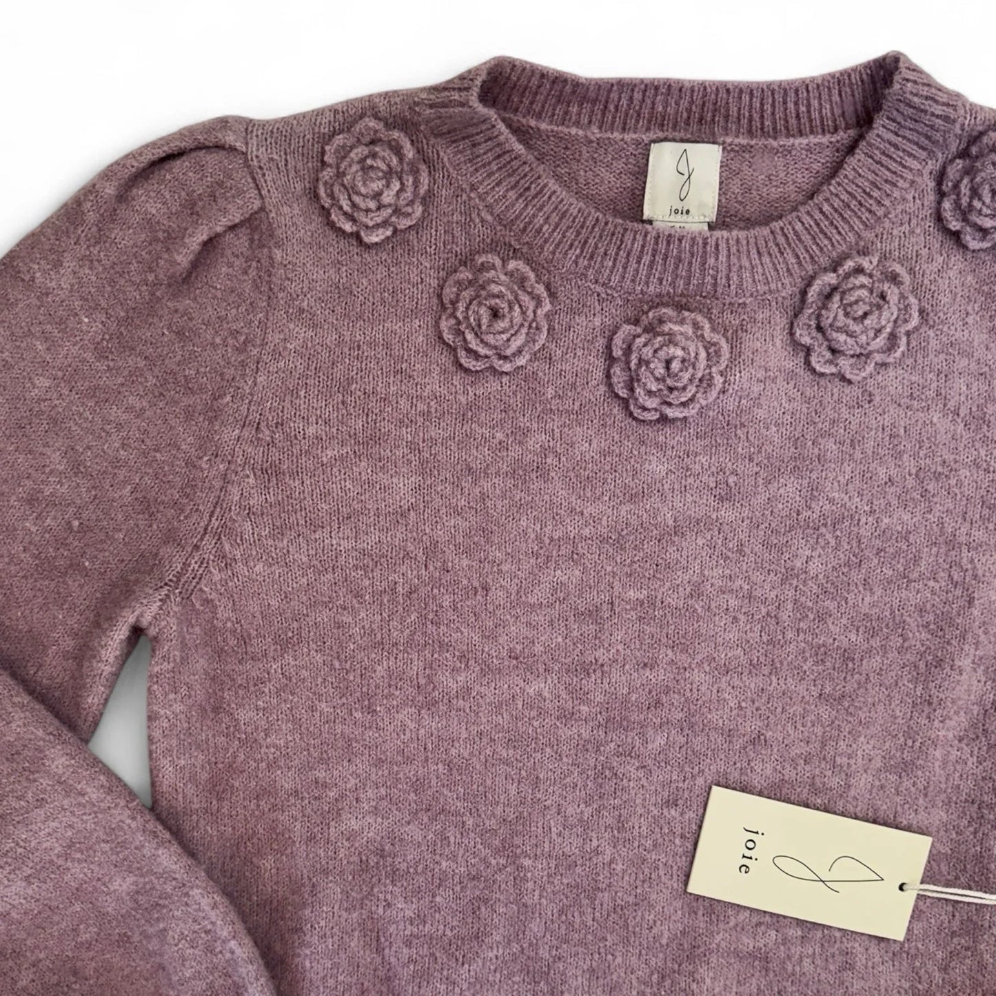 Anthropologie Joie Women’s Sweater – Purple Floral Appliqué, Medium - Trendiez U ♥