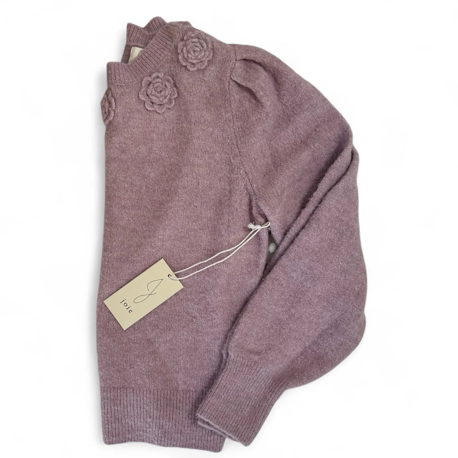 Anthropologie Joie Women’s Sweater – Purple Floral Appliqué, Medium - Trendiez U ♥