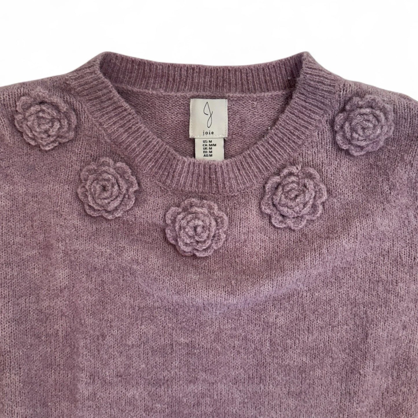 Anthropologie Joie Women’s Sweater – Purple Floral Appliqué, Medium - Trendiez U ♥