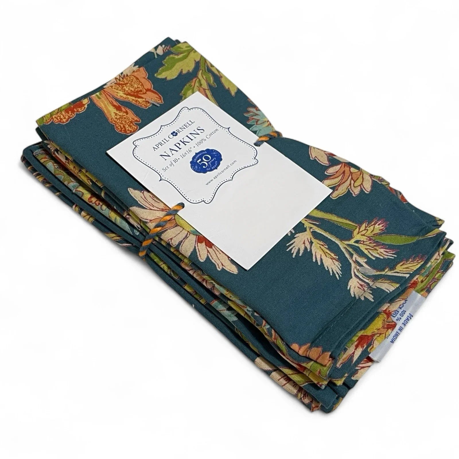 April Cornell Autumn Floral French Country Napkin Set 10pc 16x16” 100% Cotton - Trendiez U ♥