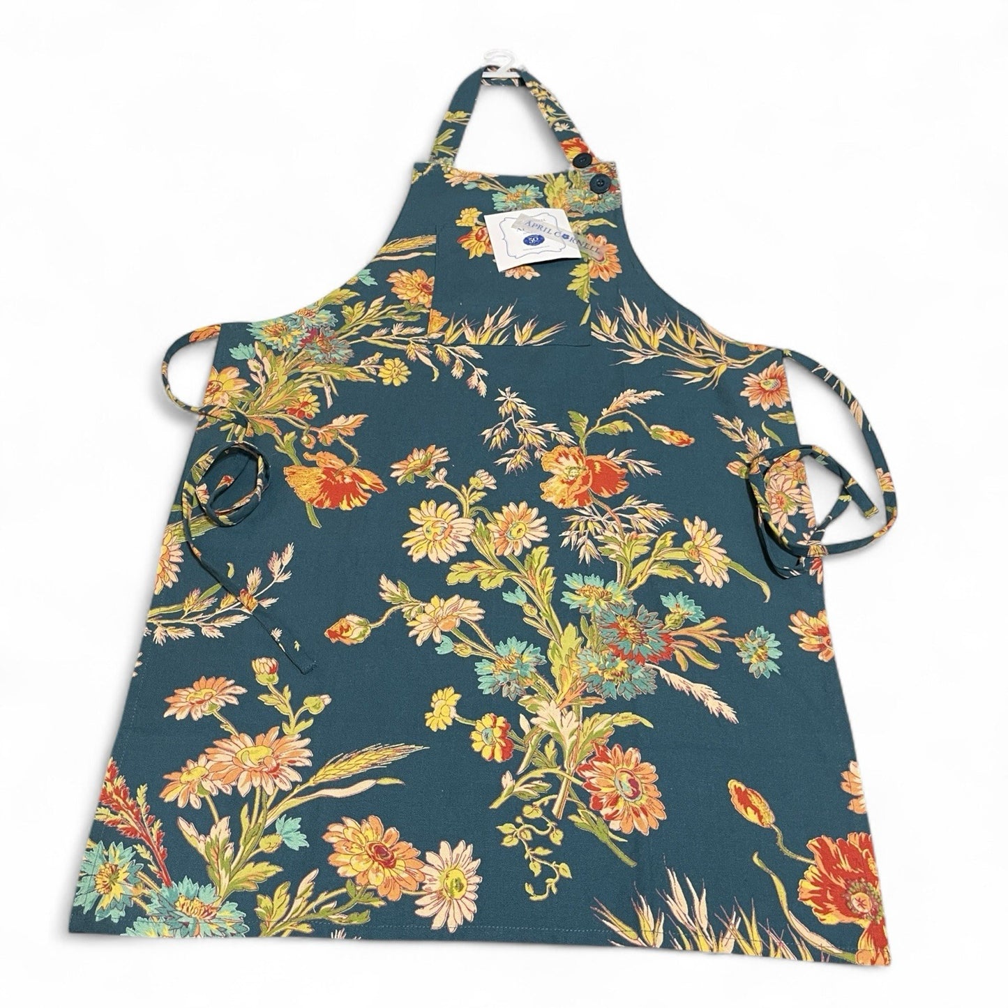 April Cornell Autumn Floral Kitchen Chef Apron French Country Cotton - Trendiez U ♥