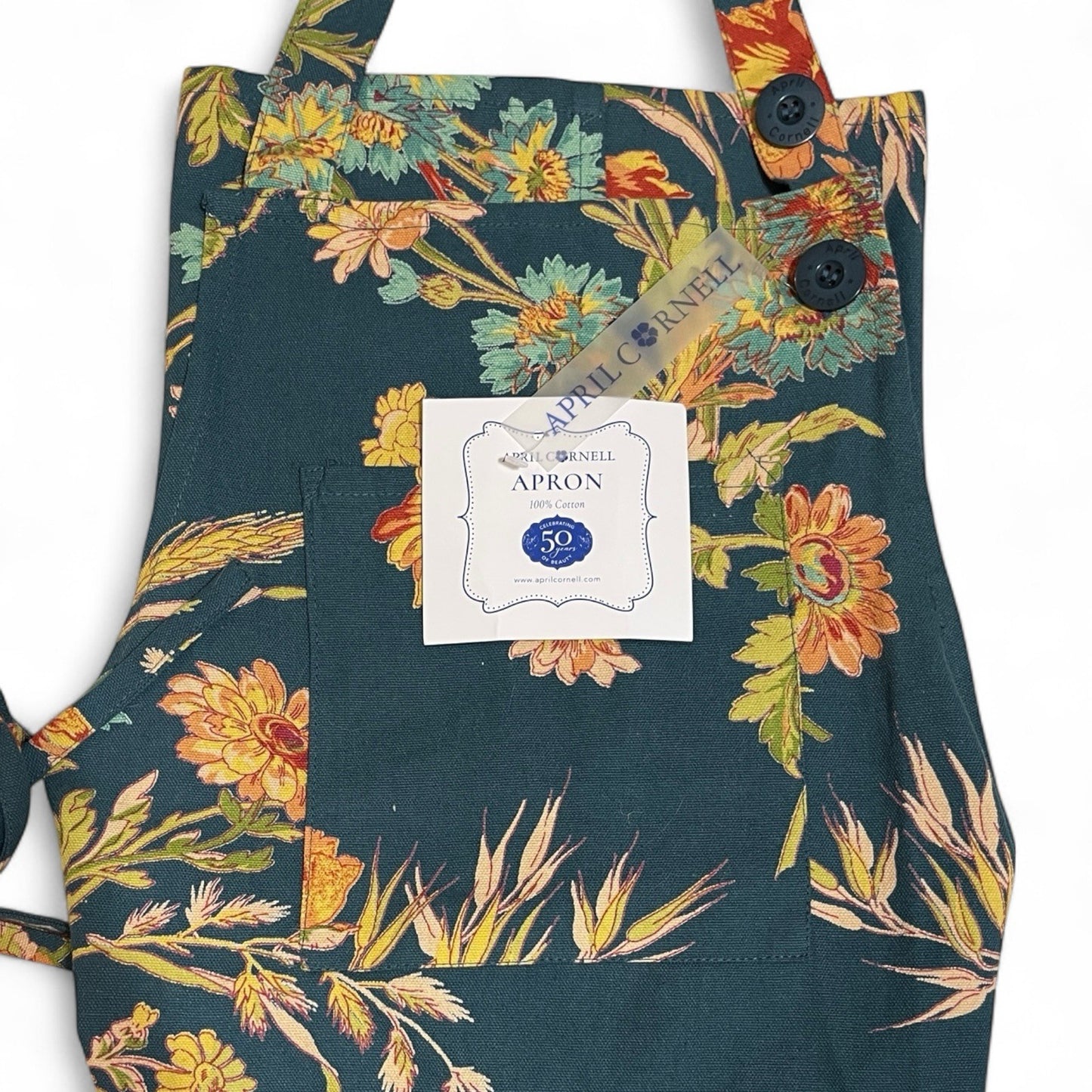 April Cornell Autumn Floral Kitchen Chef Apron French Country Cotton - Trendiez U ♥