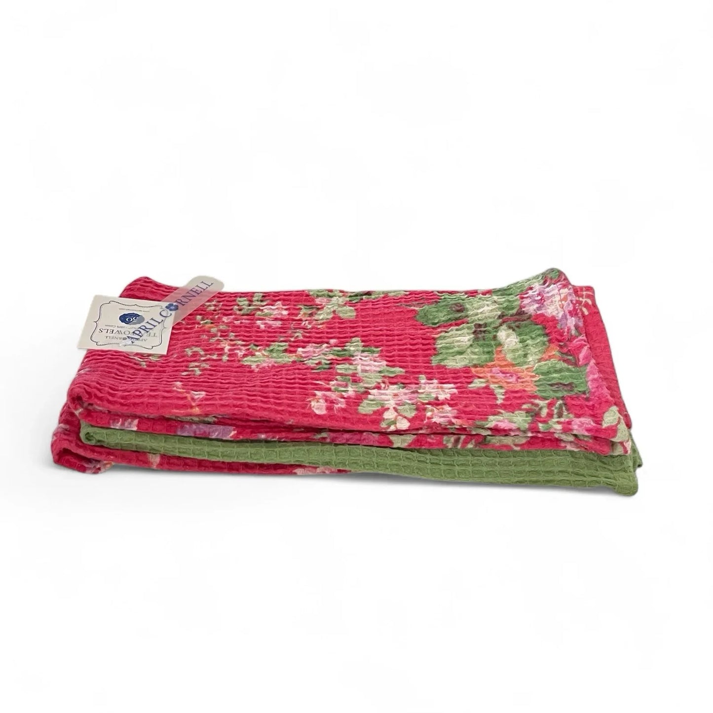 April Cornell Floral Waffle Weave Kitchen Dish Towels 100% Cotton Set of 3 - Trendiez U ♥