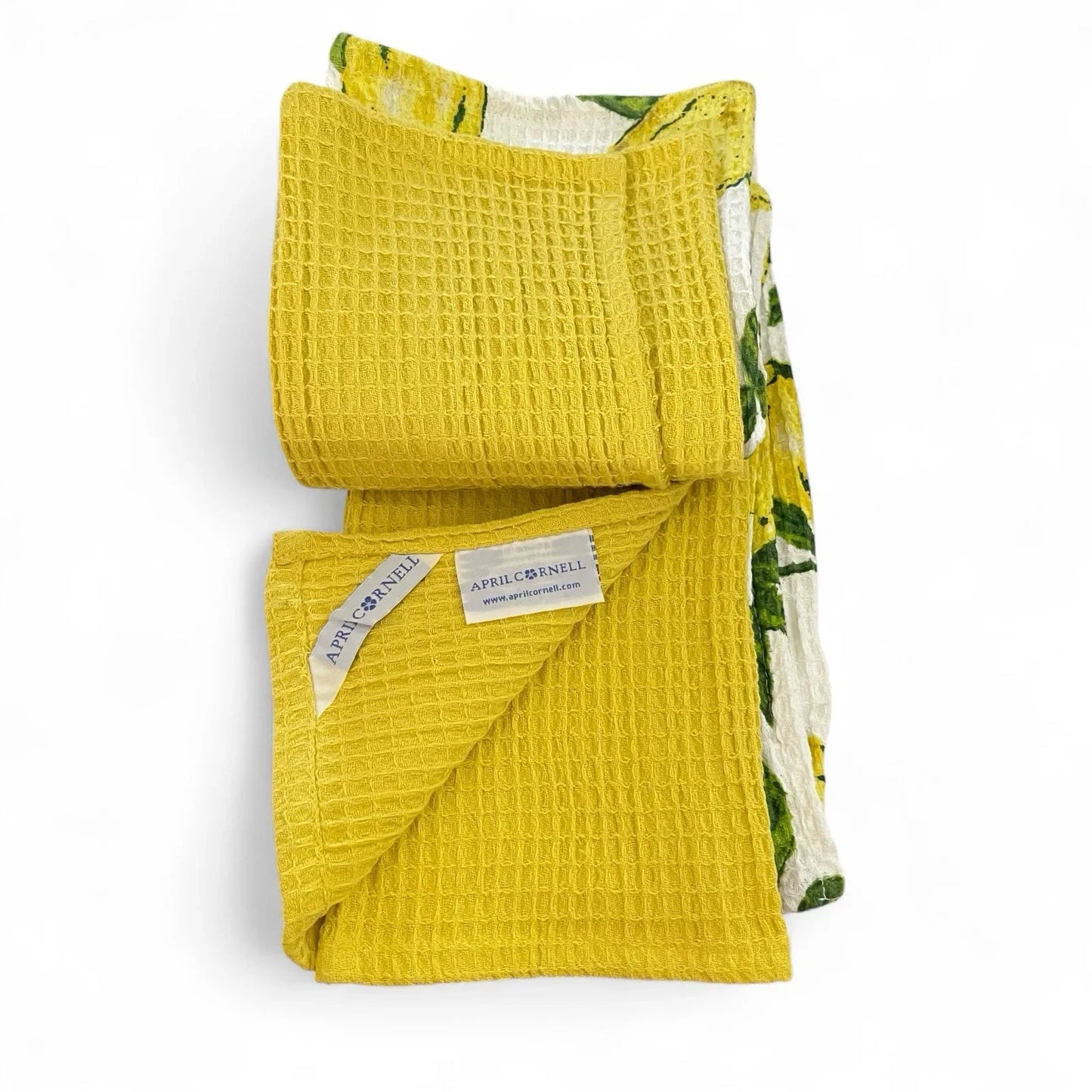 April Cornell Waffle Weave Lemons Kitchen Dish Towels - Trendiez U ♥