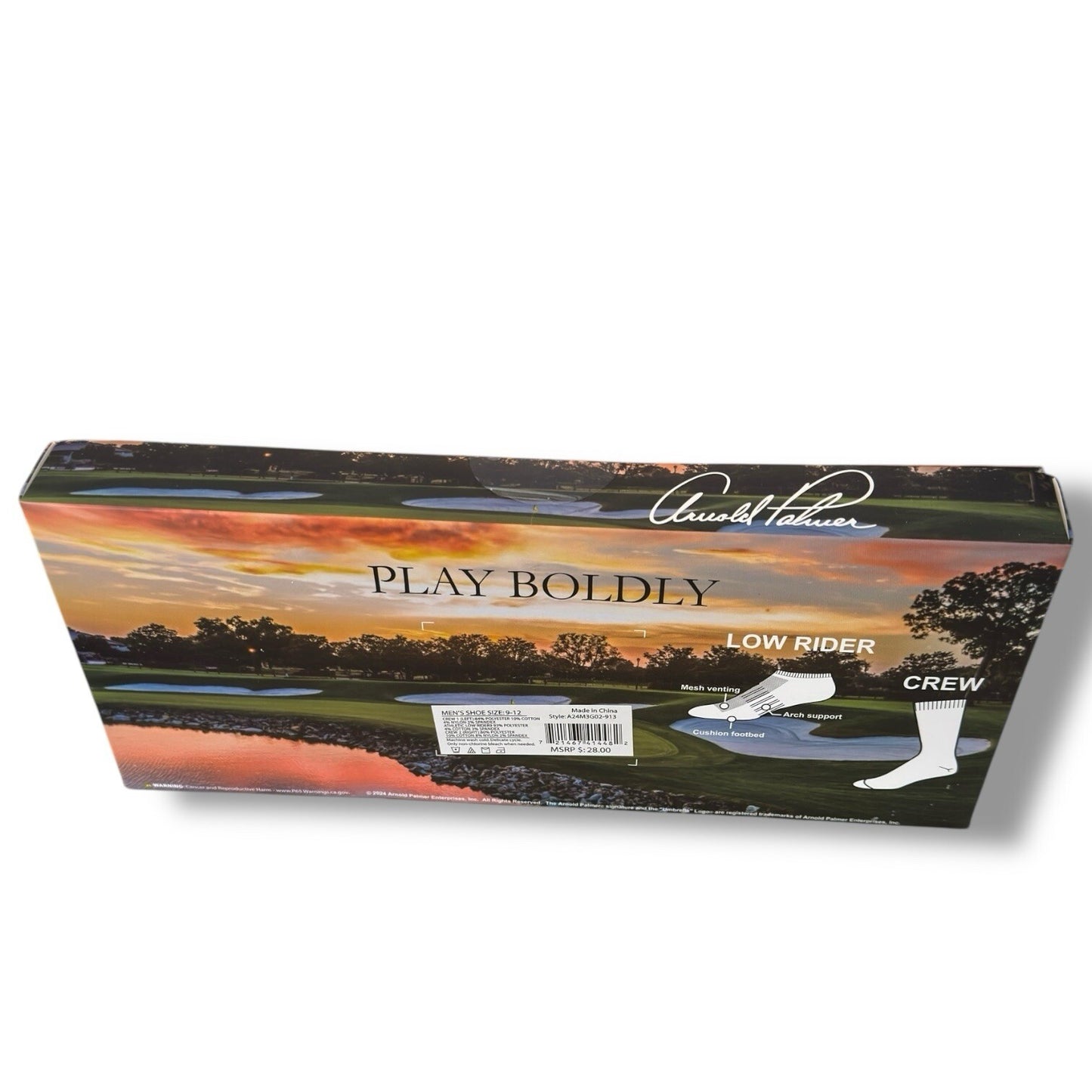 Arnold Palmer Mens Golf Socks Sz 9-12 White Gray Low Rider & Crew Socks Set 3Pk - Trendiez U ♥
