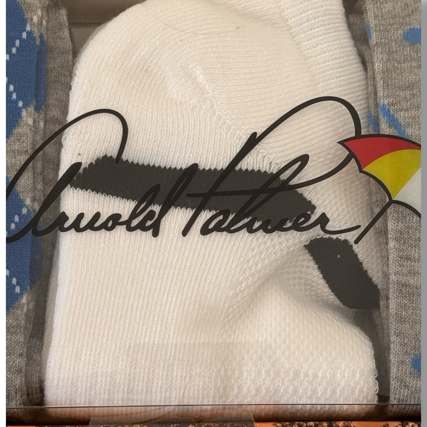 Arnold Palmer Mens Golf Socks Sz 9-12 White Gray Low Rider & Crew Socks Set 3Pk - Trendiez U ♥