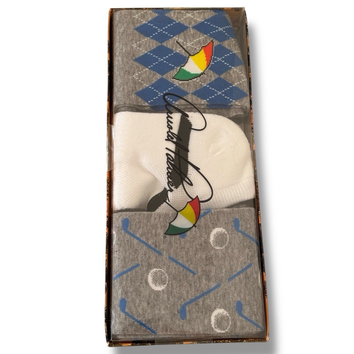 Arnold Palmer Mens Golf Socks Sz 9-12 White Gray Low Rider & Crew Socks Set 3Pk - Trendiez U ♥