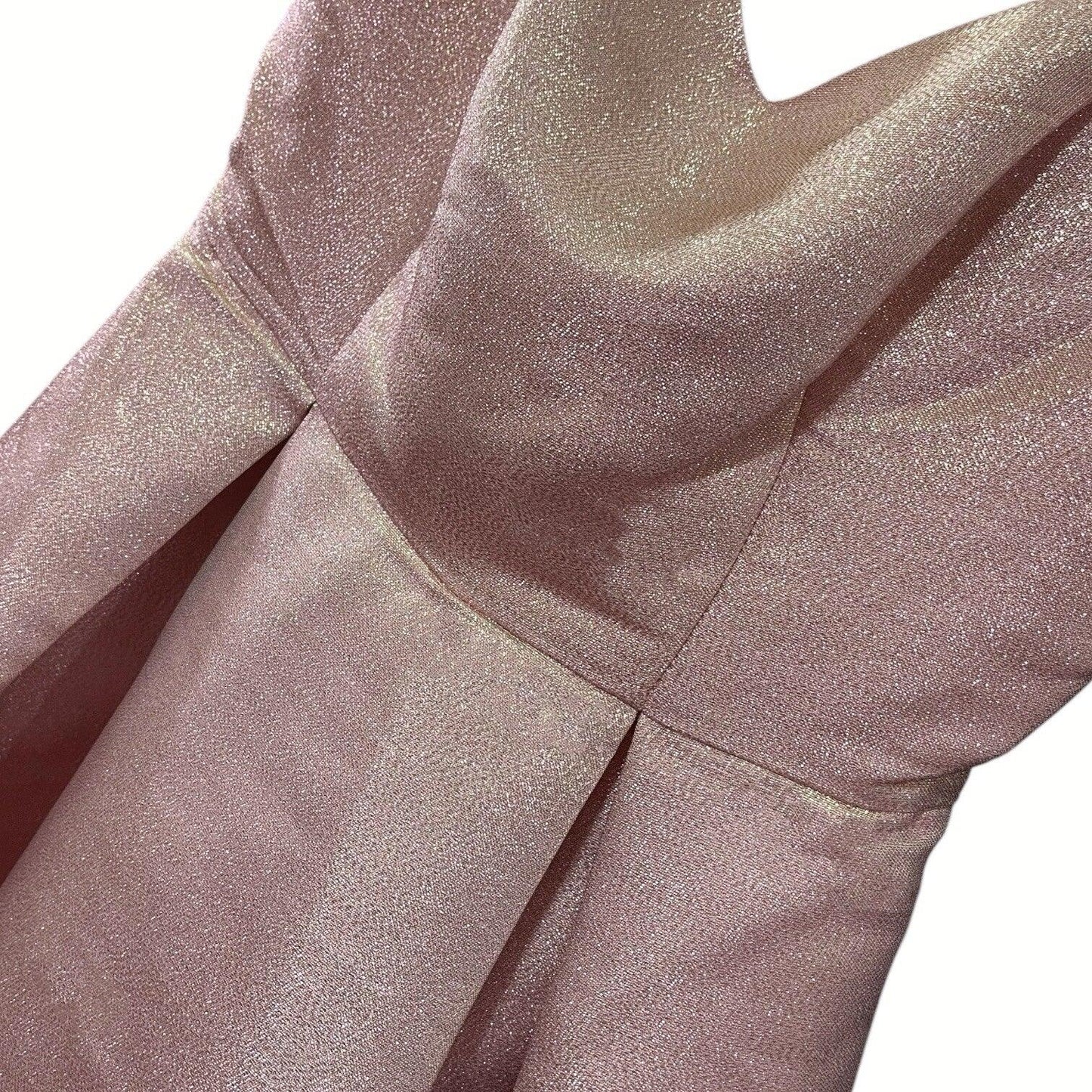 Avec Les Filles Pink Shimmer Fit & Flare Mini Dress Sz 4 Pleaded Cocktail Dress - Trendiez U ♥