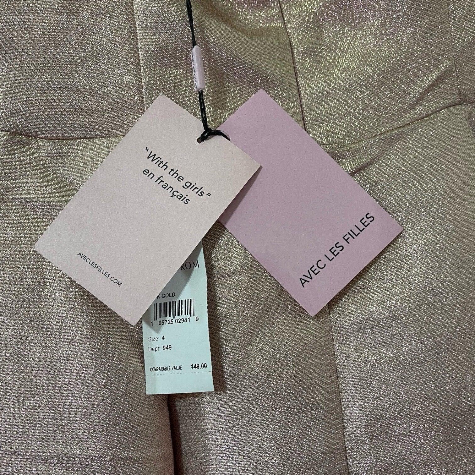 Avec Les Filles Pink Shimmer Fit & Flare Mini Dress Sz 4 Pleaded Cocktail Dress - Trendiez U ♥