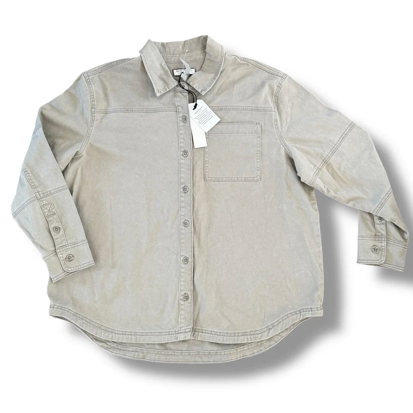 Bagatelle Collection New York Women’s XL Gray Oversized Shirt Jacket Shacket - Trendiez U ♥