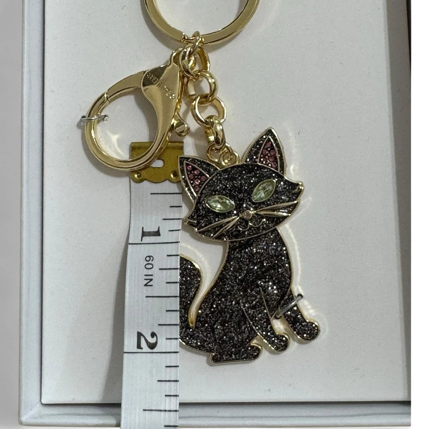BaubleBar Black Cat Keychain – Glitter Bag Charm Accessory - Trendiez U ♥