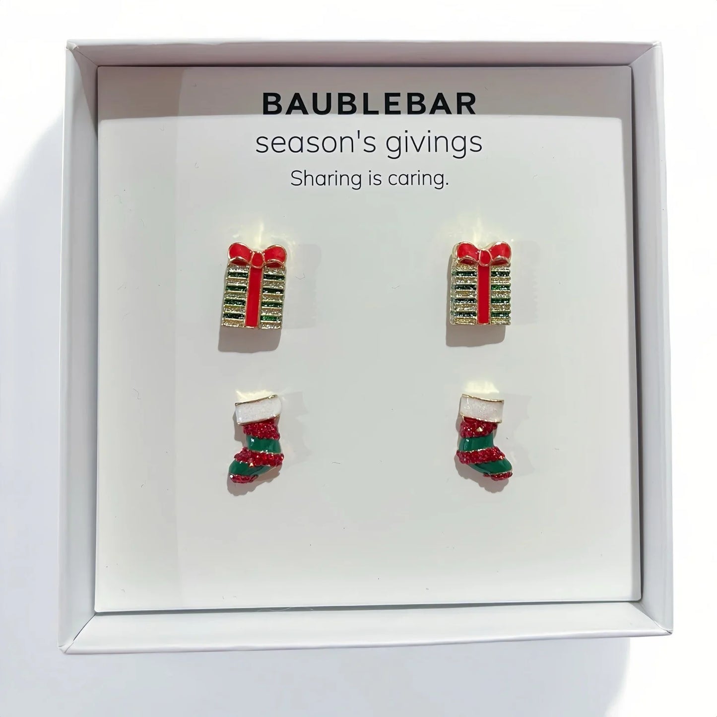 BaubleBar Christmas Stocking Earrings Presents Santa Holiday Party Stud - Trendiez U ♥