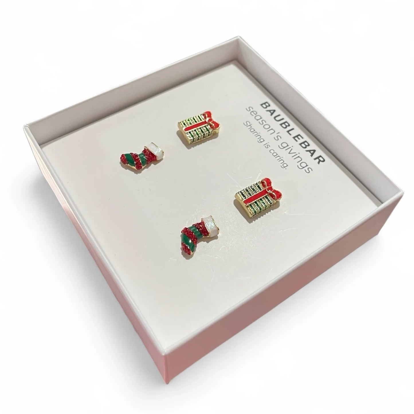 BaubleBar Christmas Stocking Earrings Presents Santa Holiday Party Stud - Trendiez U ♥