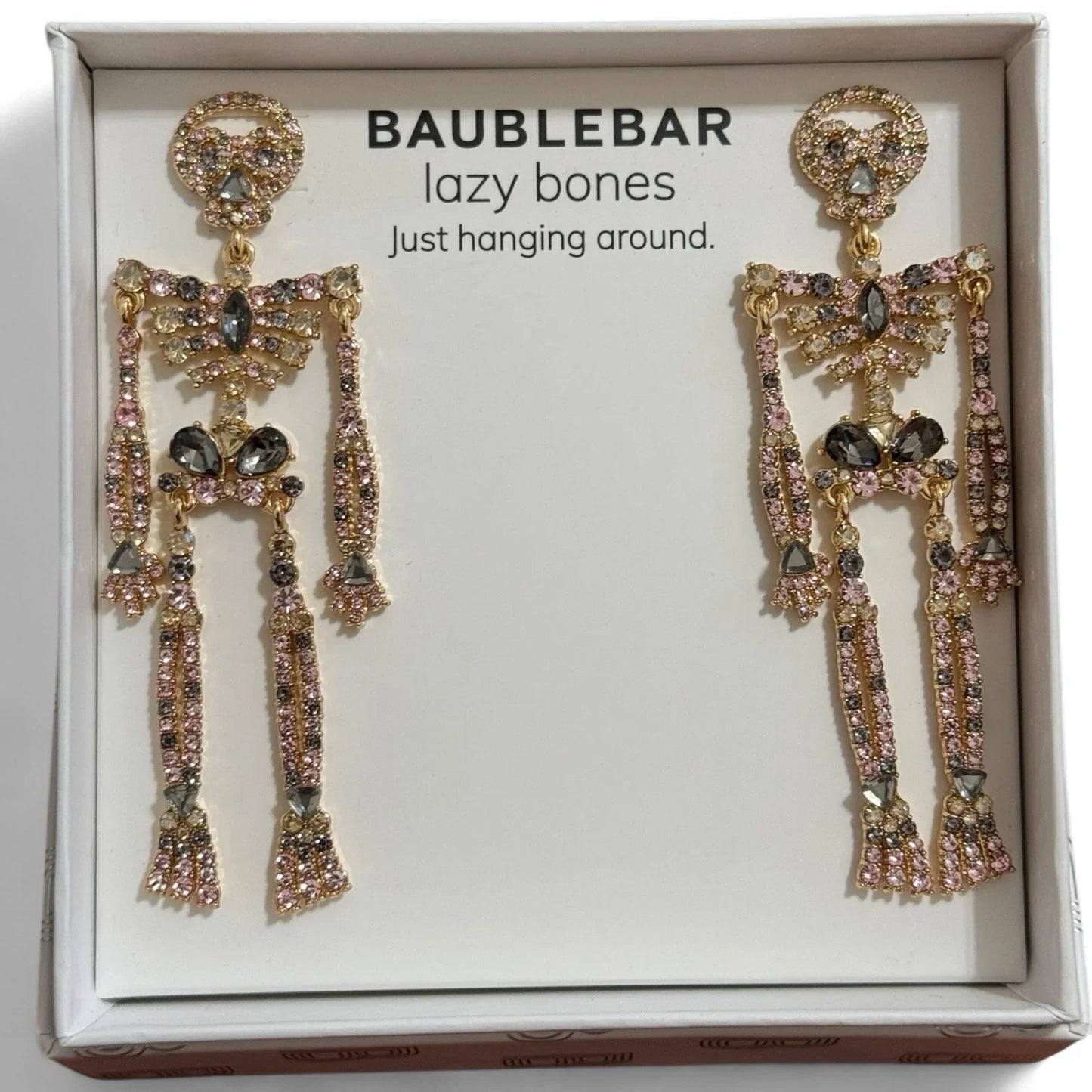 BaubleBar Rhinestone Skeleton Earrings – Halloween Statement Jewelry - Trendiez U ♥