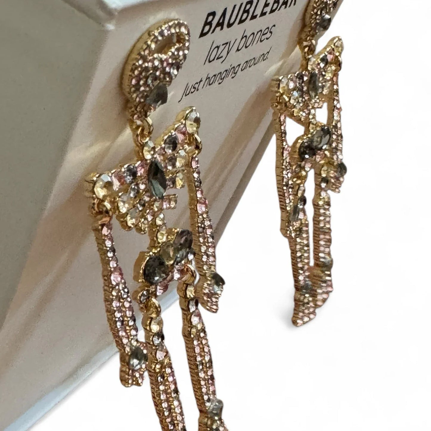 BaubleBar Rhinestone Skeleton Earrings – Halloween Statement Jewelry - Trendiez U ♥