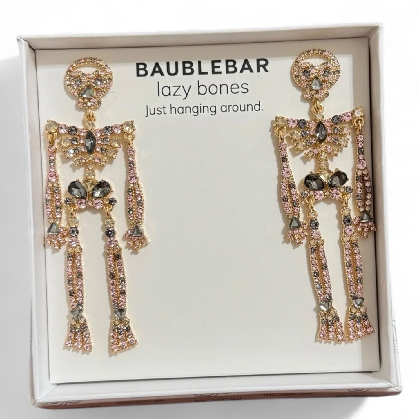 BaubleBar Rhinestone Skeleton Earrings – Halloween Statement Jewelry - Trendiez U ♥
