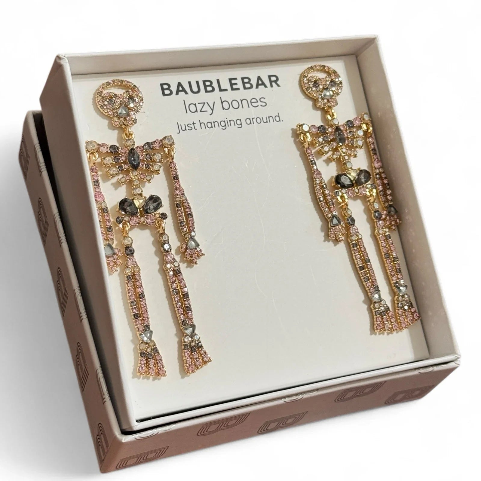 BaubleBar Rhinestone Skeleton Earrings – Halloween Statement Jewelry - Trendiez U ♥