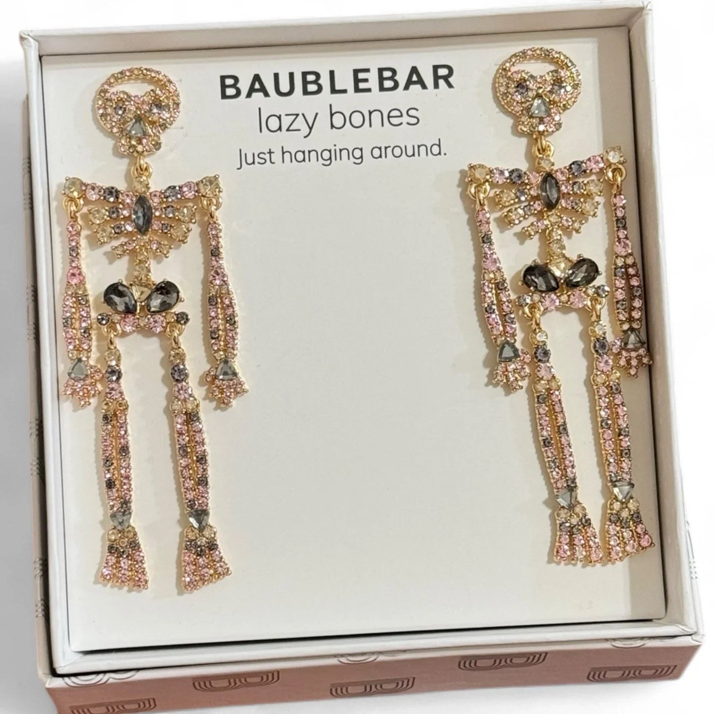 BaubleBar Rhinestone Skeleton Earrings – Halloween Statement Jewelry - Trendiez U ♥